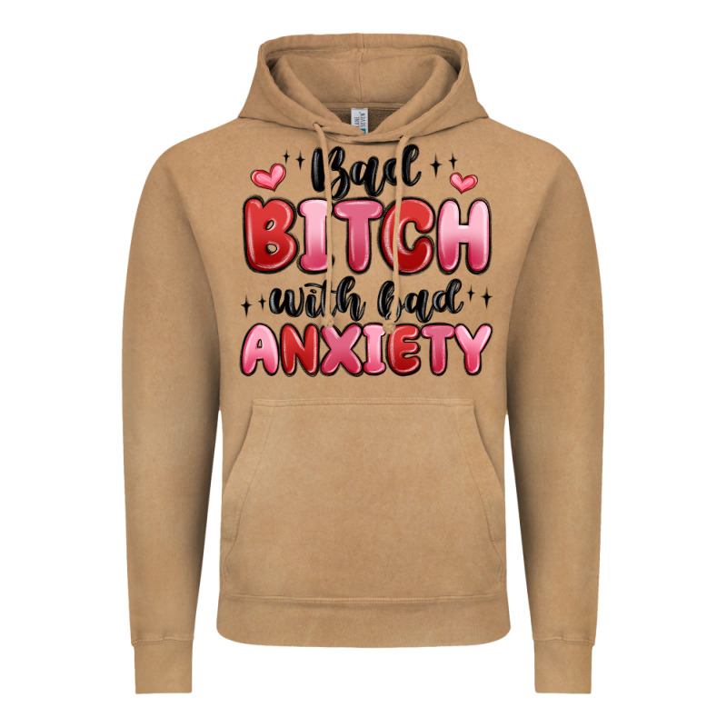 Bad Bitch With Bad Anxiety Vintage Hoodie by MaliasSmallBusiness | Teevron
