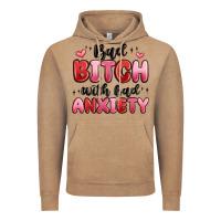Vintage Coffee bad bitch with bad anxiety Vintage Hoodie - MaliasSmallBusiness