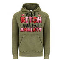 Vintage Olive bad bitch with bad anxiety Vintage Hoodie - MaliasSmallBusiness