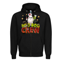 Black Boo Boo Crew Nurse Zipper Hoodie - texasbilliewilder