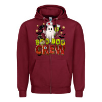 Burgundy Boo Boo Crew Nurse Zipper Hoodie - texasbilliewilder