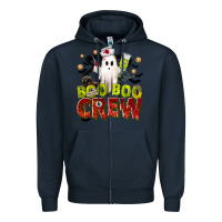Navy Boo Boo Crew Nurse Zipper Hoodie - texasbilliewilder