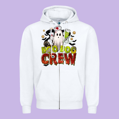 Boo Boo Crew Nurse Zipper Hoodie Designed By Texasbilliewilder