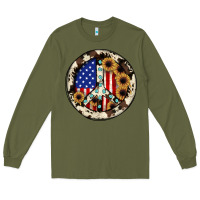 Army Green Peace sign Long Sleeve Tee - JahusDesignShop