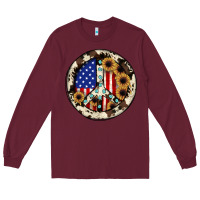 Burgundy Peace sign Long Sleeve Tee - JahusDesignShop