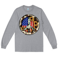 Heather Grey Peace sign Long Sleeve Tee - JahusDesignShop