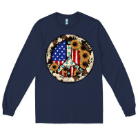 Navy Peace sign Long Sleeve Tee - JahusDesignShop