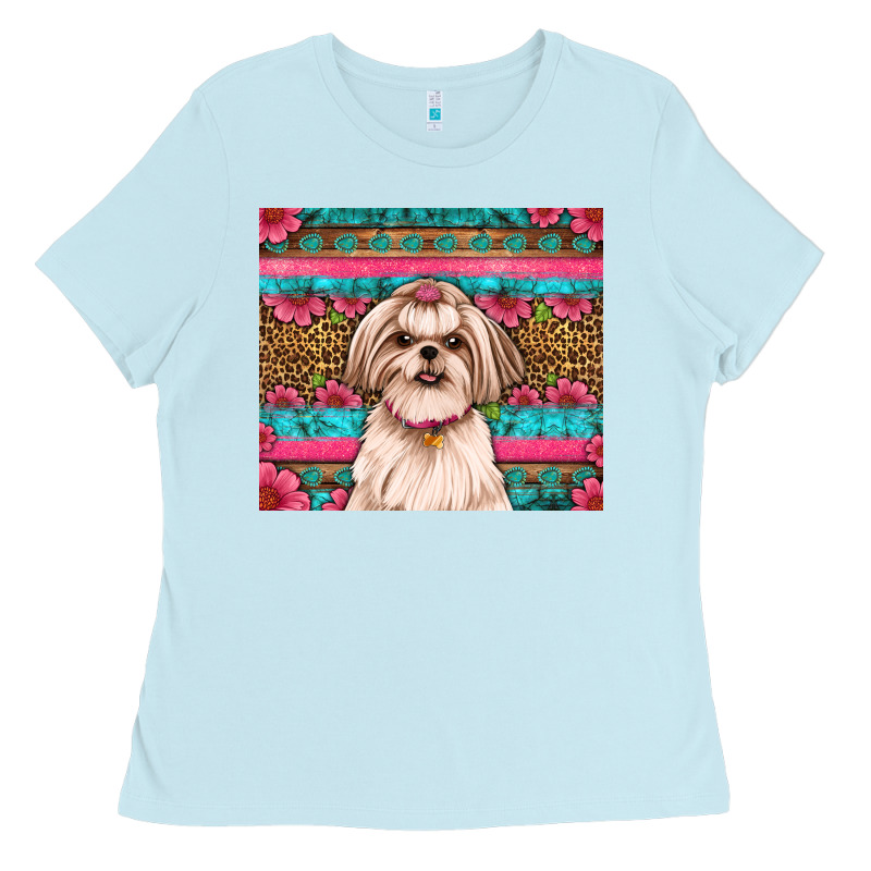Shih Tzu Floral Tumbler Ladies Tee by JahusDesignShop | Teevron