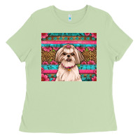 Matcha shih tzu floral tumbler Ladies Tee - JahusDesignShop