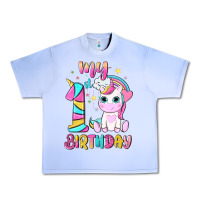 Grape Ice my 1 st birthday with little cute unicorn Urban Heavy Tee - NancyCooperArtShop