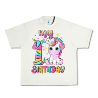 Pistachio my 1 st birthday with little cute unicorn Urban Heavy Tee - NancyCooperArtShop
