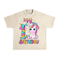Sandshell my 1 st birthday with little cute unicorn Urban Heavy Tee - NancyCooperArtShop