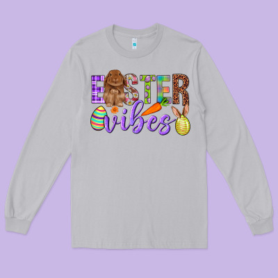 Easter Vibes Long Sleeve Tee Designed By Bundleandbundleshop