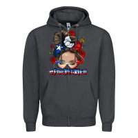 Smoke Puerto Rico messy bun Zipper Hoodie - NancyCooperArtShop