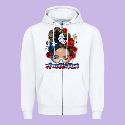 Puerto Rico Messy Bun Zipper Hoodie Designed By Nancycooperartshop