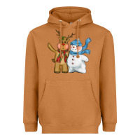 Meerkat christmas reindeer snowman Heavyweight Hoodie - CowGirlArtShop