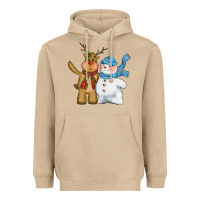 Mushroom christmas reindeer snowman Heavyweight Hoodie - CowGirlArtShop