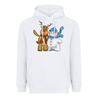 White christmas reindeer snowman Heavyweight Hoodie - CowGirlArtShop
