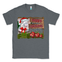 Charcoal Heather merry Christmas pig Classic Tee - CowhideDigitalArt