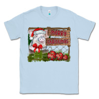 Dusty Blue merry Christmas pig Classic Tee - CowhideDigitalArt
