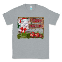 Heather Grey merry Christmas pig Classic Tee - CowhideDigitalArt