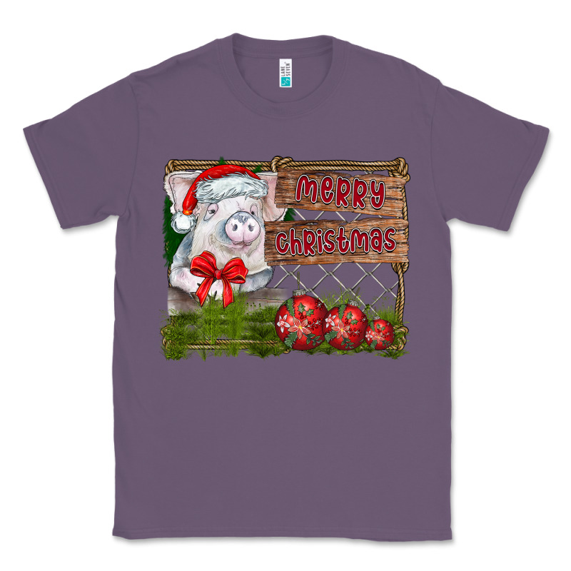 Merry Christmas Pig Classic Tee by CowhideDigitalArt | Teevron