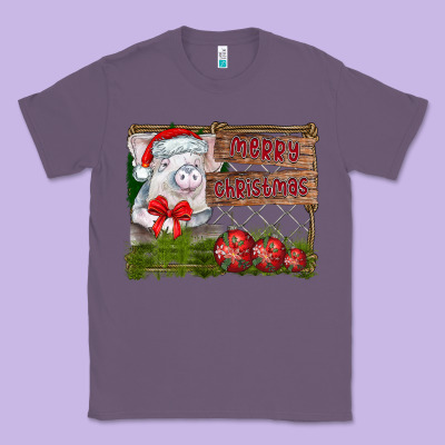 Merry Christmas Pig Classic Tee Designed By Cowhidedigitalart