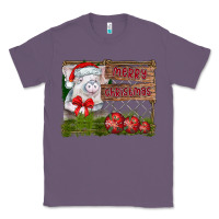 Lavender merry Christmas pig Classic Tee - CowhideDigitalArt