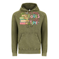 Vintage Olive so many books so little time Vintage Hoodie - MaliasSmallBusiness