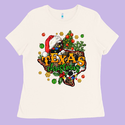 Texas Christmas Ladies Tee Designed By Adodesignshop