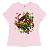 Bubblegum Pink texas christmas Ladies Tee - AdoDesignShop