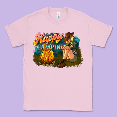 Happy Camping Classic Tee Designed By Nancycooperartshop