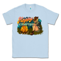Dusty Blue happy camping Classic Tee - NancyCooperArtShop