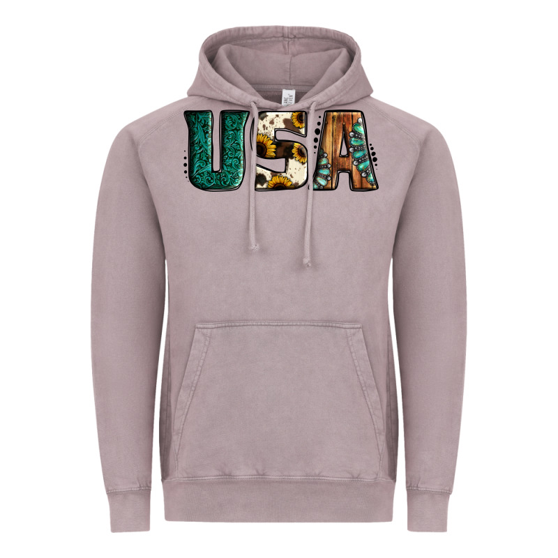 Usa Basic Bold Font Western Vintage Hoodie by Jasminsmagicworld | Teevron