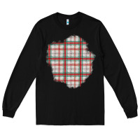 Black Christmas Tartan Patch Long Sleeve Tee - BundleAndBundleShop
