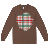 Chestnut Christmas Tartan Patch Long Sleeve Tee - BundleAndBundleShop