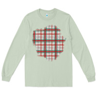 Matcha Christmas Tartan Patch Long Sleeve Tee - BundleAndBundleShop