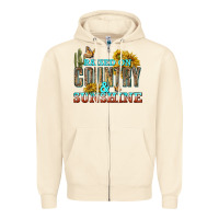 Sandshell Raised on Country and Sunshine Zipper Hoodie - texasbilliewilder