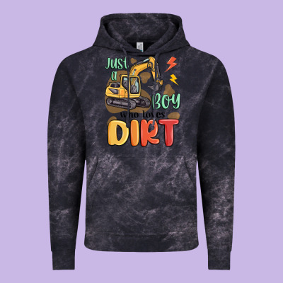 Just A Boy Who Loves Dirt Vintage Hoodie Designed By Maliassmallbusiness