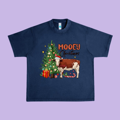 Mooey Christmas Urban Heavy Tee Designed By Maliassmallbusiness