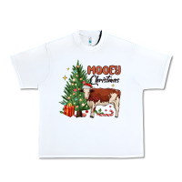 White mooey christmas Urban Heavy Tee - MaliasSmallBusiness