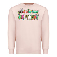 Pale Pink Don't worry be hoppy Easter Day Premium Sweatshirt - HowdyJamesFarm