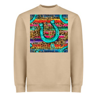 Western Horseshoe And Arrow With Leopard And Serape Seamless Pattern Heavyweight Sweatshirt | Teevron