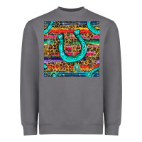 Storm Western Horseshoe And Arrow With Leopard And Serape Seamless Pattern Heavyweight Sweatshirt - BundleAndBundleShop