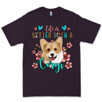 Plum life is better with a corgi Premium Tee - Jasminsmagicworld