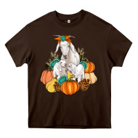 Chocolate Brown Goat family fall pumpkins gemstone Heavy Core Tee - Artiststas