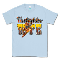 Dusty Blue firefighter wife lightning bolt Classic Tee - NancyCooperArtShop