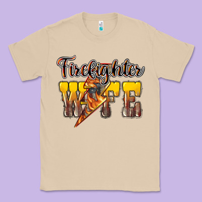 Firefighter Wife Lightning Bolt Classic Tee Designed By Nancycooperartshop