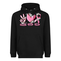 Black peace love cure breast cancer Heavyweight Hoodie - CowGirlArtShop