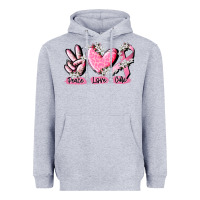 Heather Grey peace love cure breast cancer Heavyweight Hoodie - CowGirlArtShop